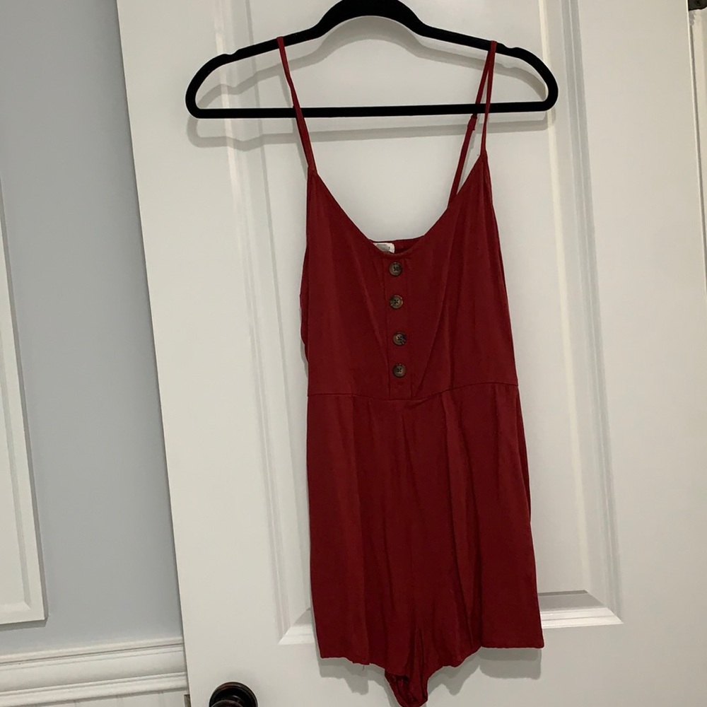 Red Garage Romper with Pockets (Women’s M)